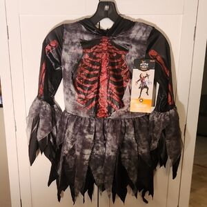 Kids Skeleton Costume with Red and Black Design